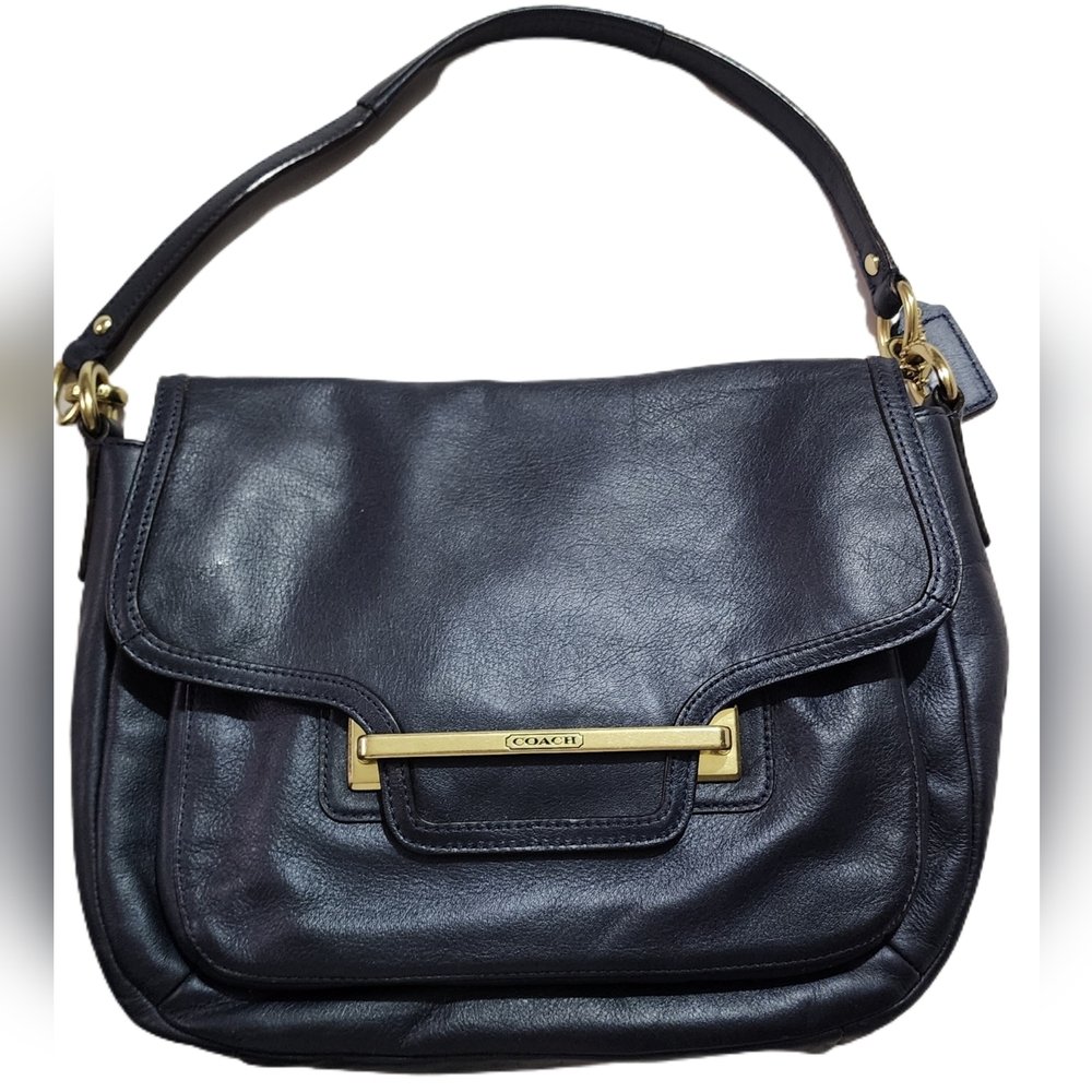 Vintage Coach Handbag Taylor Purse Satchel Blue Leather 17394-F28626